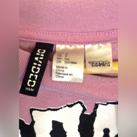 H&M/official THE CRAMPS oversized crewneck sweatshirt - Picture 2 of 2